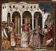 GIOTTO di Bondone Expulsion of the Money-changers from the Temple oil